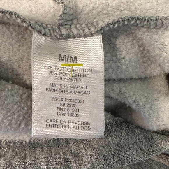 Womens Mickey Mouse Pullover Hoodie Sweatshirt Gray Front and Sleeve Graphic MED - Picture 3 of 7